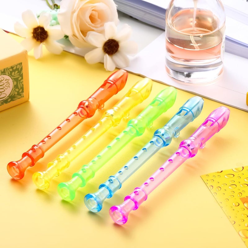Lukmaa 100 Pieces Mini Translucent Soprano Recorder Plastic 6 Hole Soprano Descant for Kids Bulk Baroque Style Musical Recorders Bulk for Beginners Kids Flute - Image 5